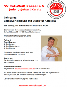 SV mit stock für Karateka Kassel